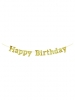 Letter Banner Glossy Black Happy Birthday 4m
