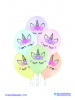 Balon latex D11 Unicorn Heads 6 komada